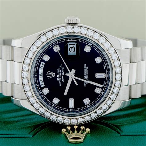 silver diamond rolex watches for sale presidential|rolex presidential 41mm white gold.